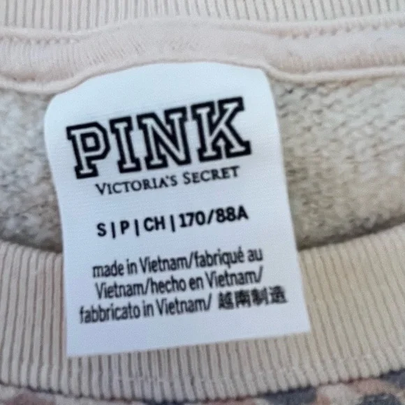VS Pink, Leopard Print Sweatshirt size Small. - Picture 3 of 4